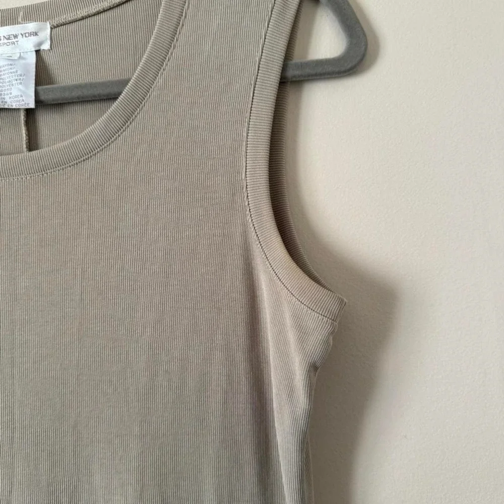 90s knit maxi dress Jones New York Small ribbed tank midi maxi vintage - Picture 4 of 6